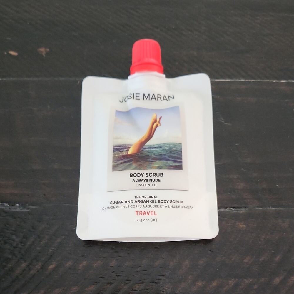 JOSIE MARAN Sugar & Argan Oil Body Scrub Always Nude Unscented Travel Size